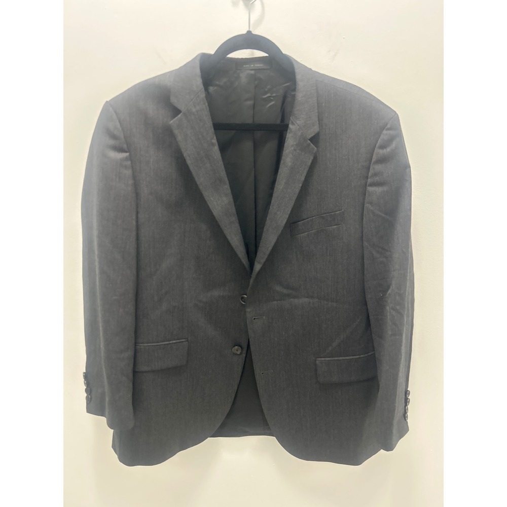Hugo Boss Mens Grey Virgin Wool Stretch 2-Button Blazer Sport Coat Size 44S